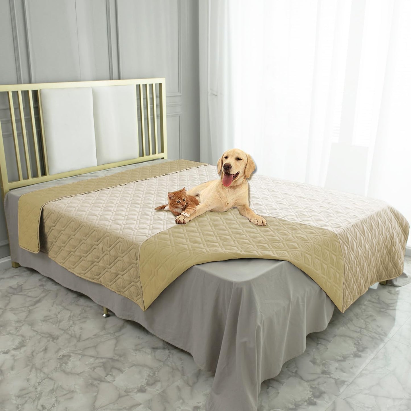 Waterproof Dog Bed Cover Pet Blanket for Furniture Bed Couch Sofa Reversible