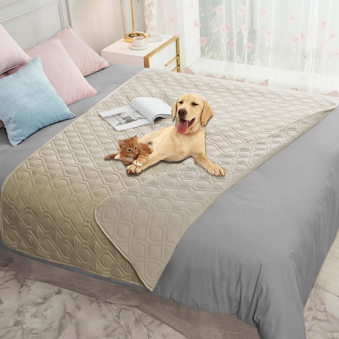 Waterproof Dog Bed Cover Pet Blanket for Furniture Bed Couch Sofa Reversible