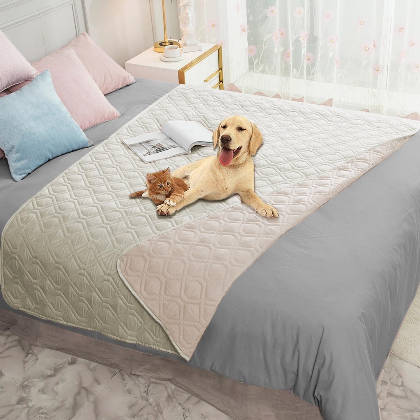 Waterproof Dog Bed Cover Pet Blanket for Furniture Bed Couch Sofa Reversible