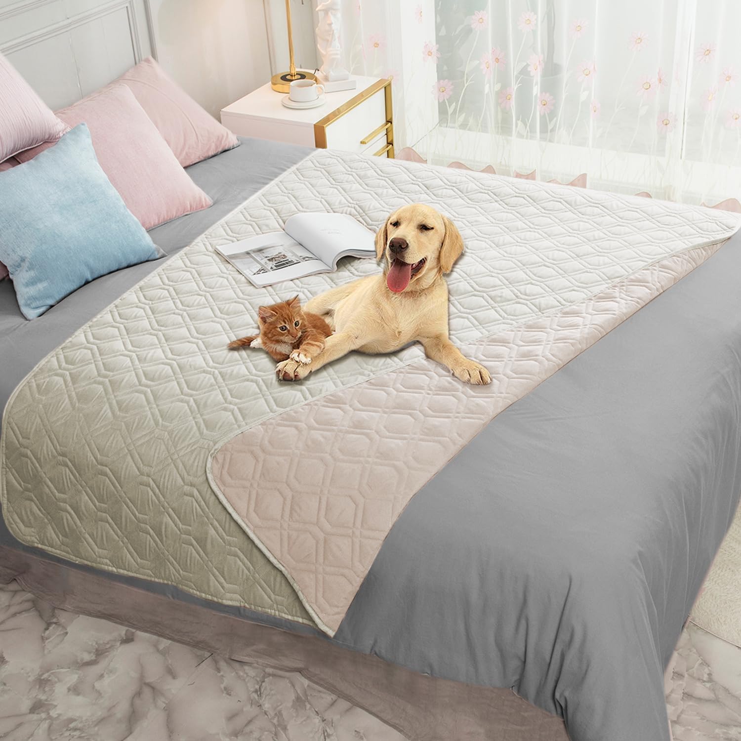 Waterproof Dog Bed Cover Pet Blanket for Furniture Bed Couch Sofa Reversible