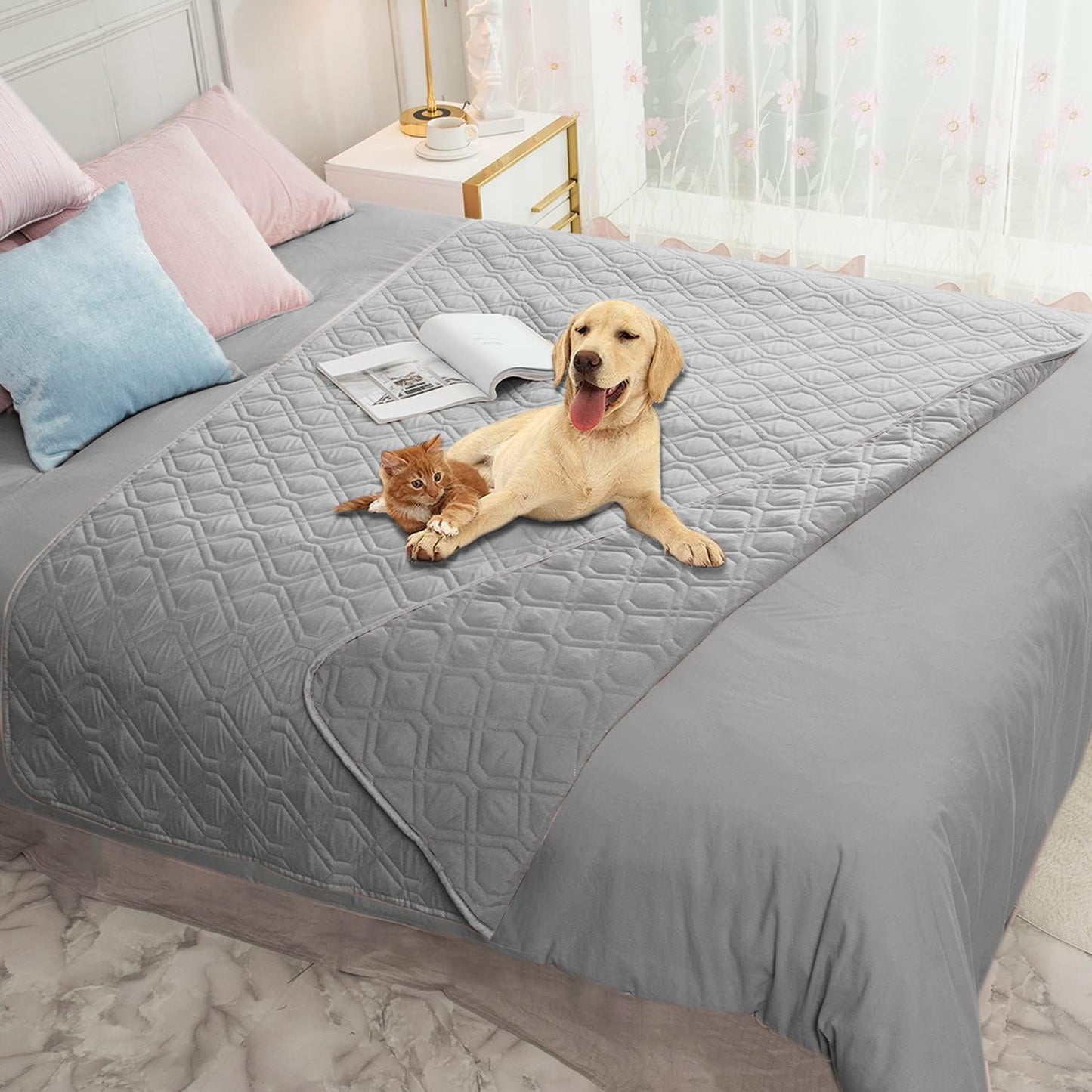 Waterproof Dog Bed Cover Pet Blanket for Furniture Bed Couch Sofa Reversible