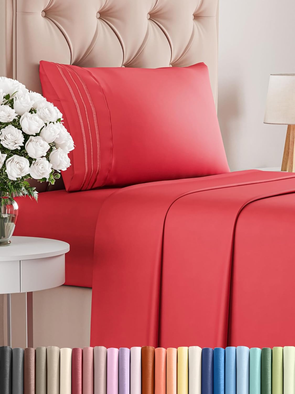 Queen Size 4 Piece Sheet Set - Comfy Breathable & Cooling Bed Sheets Set - Hotel Luxury Bedding for Women, Men, Kids & Teens - Deep Pockets, Easy Secure Fit, Soft and Wrinkle Free - Oeko-Tex - White