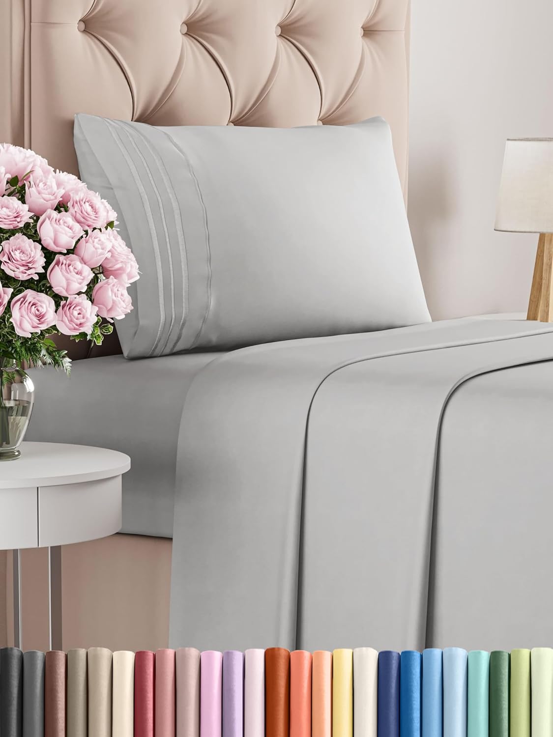 Queen Size 4 Piece Sheet Set - Comfy Breathable & Cooling Bed Sheets Set - Hotel Luxury Bedding for Women, Men, Kids & Teens - Deep Pockets, Easy Secure Fit, Soft and Wrinkle Free - Oeko-Tex - White