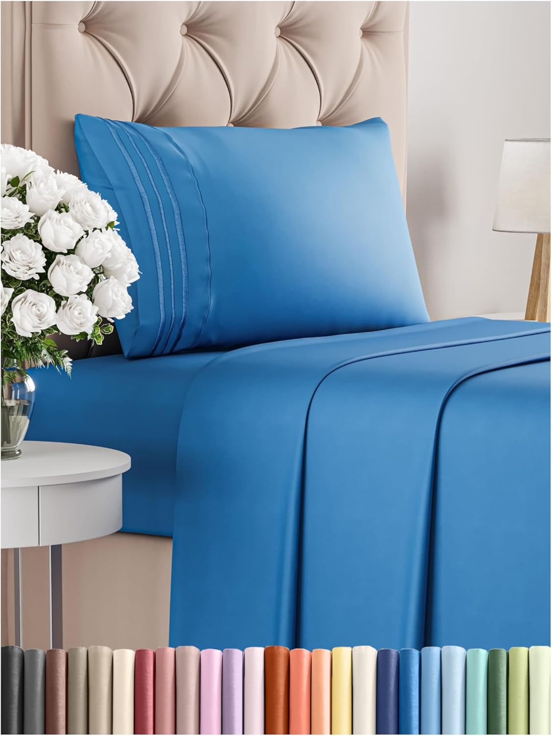 Queen Size 4 Piece Sheet Set - Comfy Breathable & Cooling Bed Sheets Set - Hotel Luxury Bedding for Women, Men, Kids & Teens - Deep Pockets, Easy Secure Fit, Soft and Wrinkle Free - Oeko-Tex - White