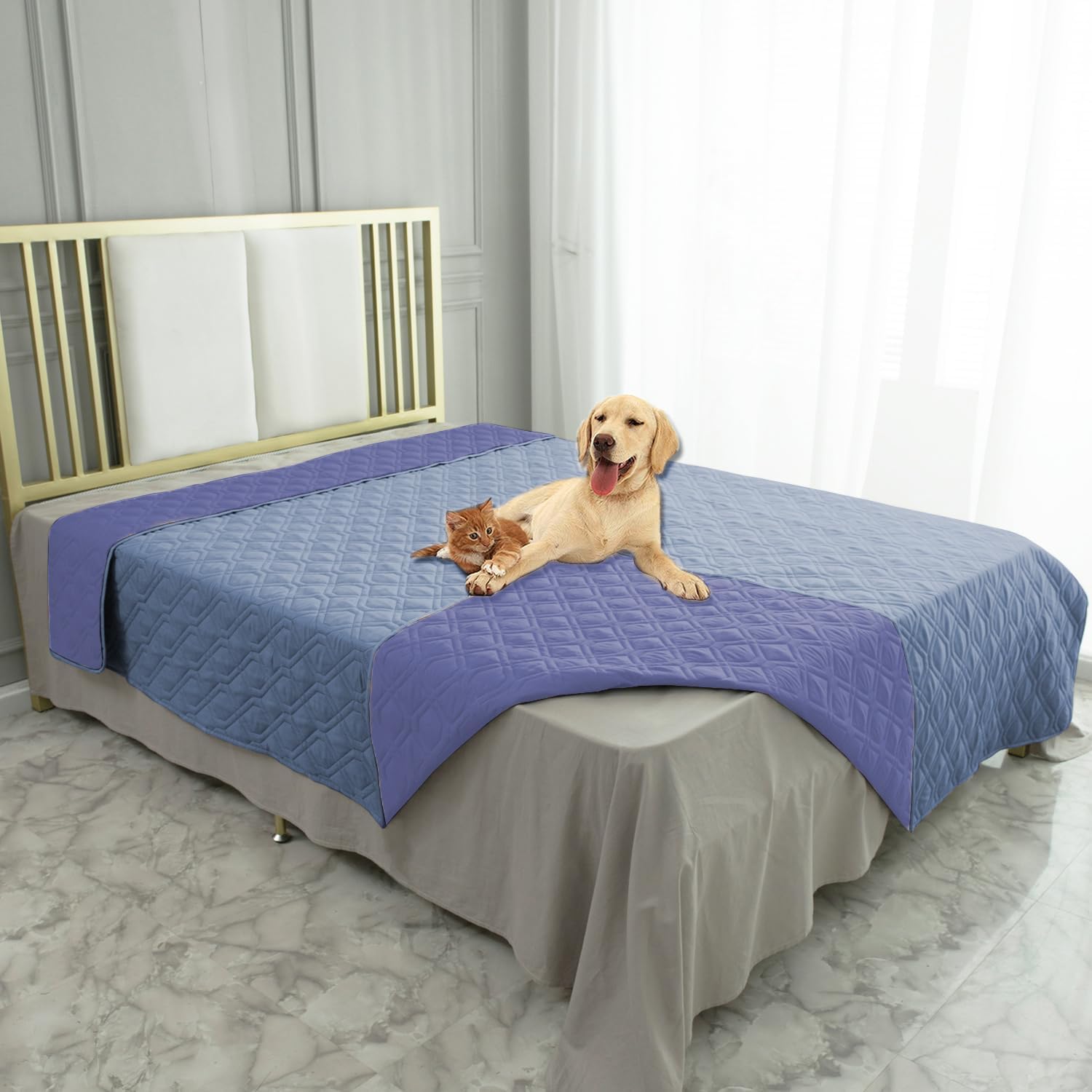 Waterproof Dog Bed Cover Pet Blanket for Furniture Bed Couch Sofa Reversible