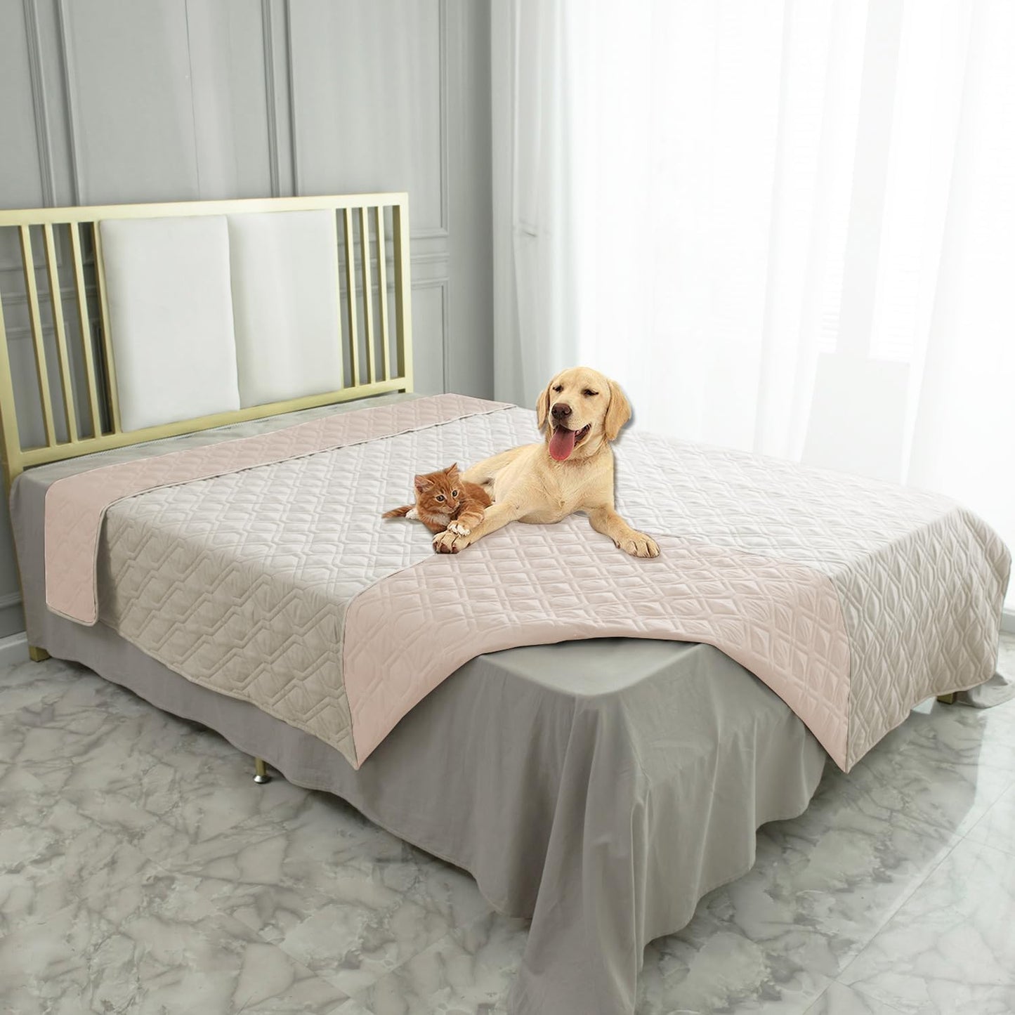 Waterproof Dog Bed Cover Pet Blanket for Furniture Bed Couch Sofa Reversible