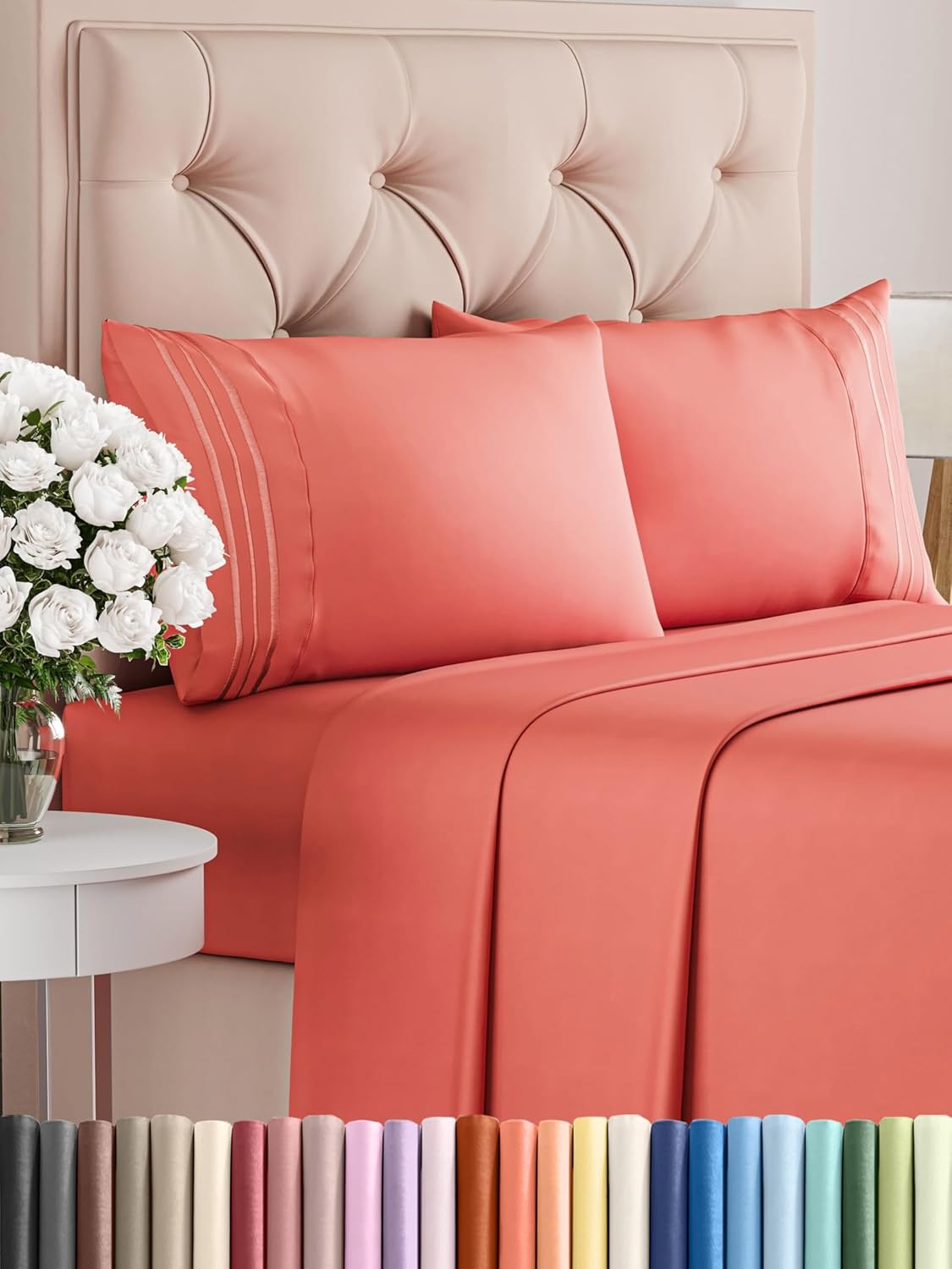 Queen Size 4 Piece Sheet Set - Comfy Breathable & Cooling Bed Sheets Set - Hotel Luxury Bedding for Women, Men, Kids & Teens - Deep Pockets, Easy Secure Fit, Soft and Wrinkle Free - Oeko-Tex - White