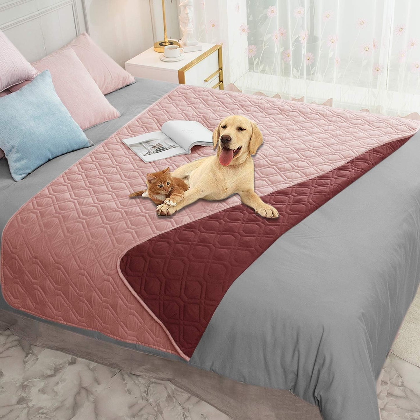 Waterproof Dog Bed Cover Pet Blanket for Furniture Bed Couch Sofa Reversible