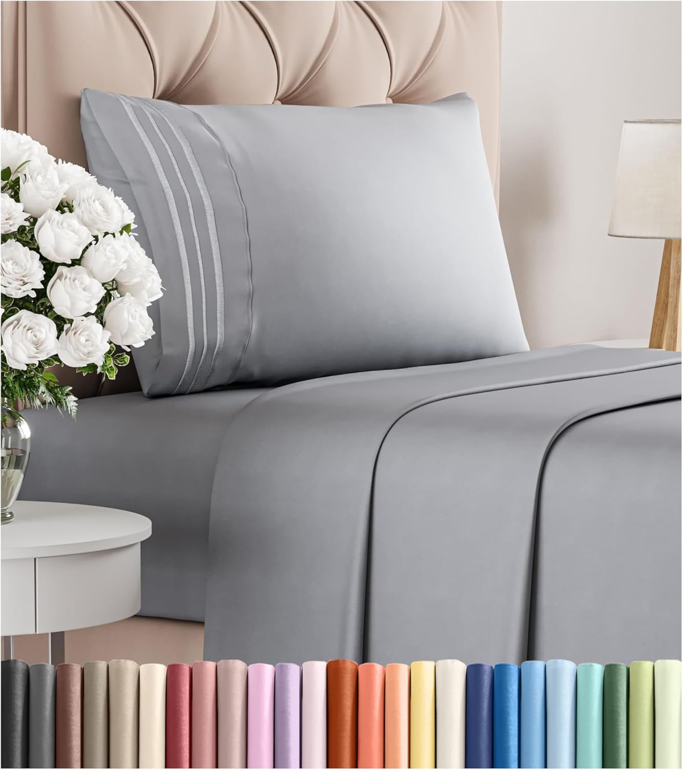 Queen Size 4 Piece Sheet Set - Comfy Breathable & Cooling Bed Sheets Set - Hotel Luxury Bedding for Women, Men, Kids & Teens - Deep Pockets, Easy Secure Fit, Soft and Wrinkle Free - Oeko-Tex - White