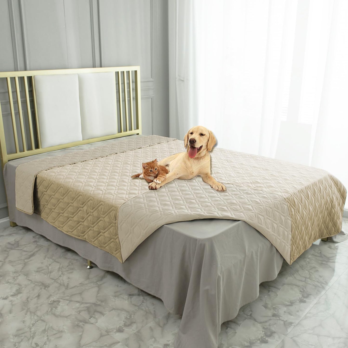 Waterproof Dog Bed Cover Pet Blanket for Furniture Bed Couch Sofa Reversible