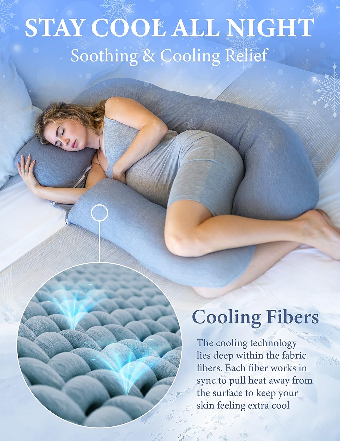 Pregnancy Pillows, U-Shape Full Body Pillow – Removable Cooling Cover -Dark Grey – Pregnancy Pillows for Sleeping – Body Pillows for Adults, Maternity Pillow and Pregnancy Must Haves