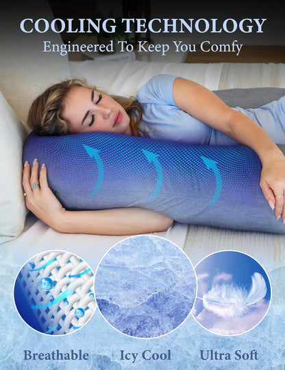 Pregnancy Pillows, U-Shape Full Body Pillow – Removable Cooling Cover -Dark Grey – Pregnancy Pillows for Sleeping – Body Pillows for Adults, Maternity Pillow and Pregnancy Must Haves