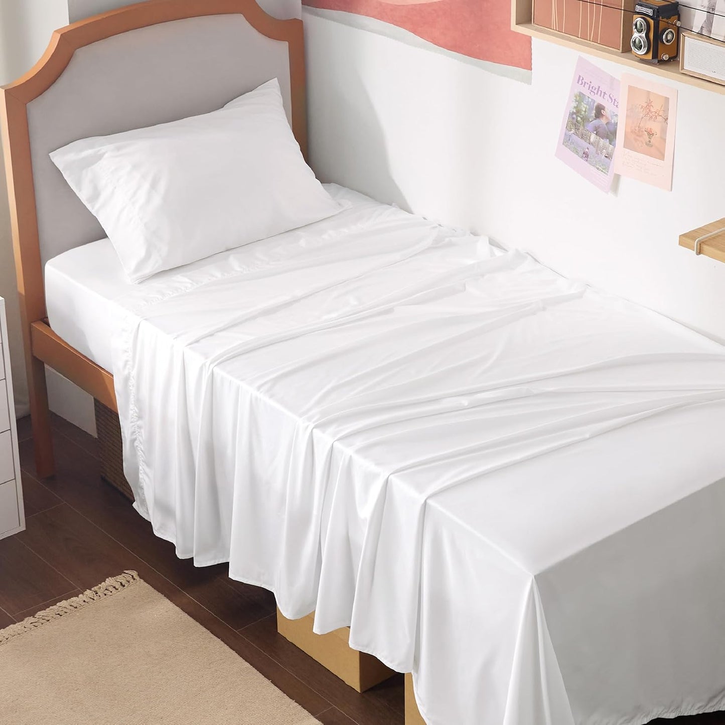 Gentlesoft Queen Sheet Set, Cooling Sheets for Queen Size Bed Set, Rayon Derived from Bamboo, Breathable & Soft, Deep Pocket up to 16", Hotel Luxury Silky Bedding for Hot Sleepers, Dark Grey