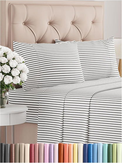 Queen Size 4 Piece Sheet Set - Comfy Breathable & Cooling Bed Sheets Set - Hotel Luxury Bedding for Women, Men, Kids & Teens - Deep Pockets, Easy Secure Fit, Soft and Wrinkle Free - Oeko-Tex - White